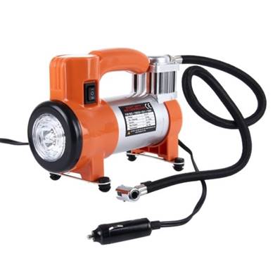 Compresseur gonfleur d'air 12V pour pneu 100 PSI manometre integré + lampe LED