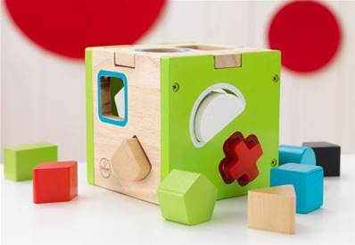 Cube à forme en bois massif jeu et jouet premier age