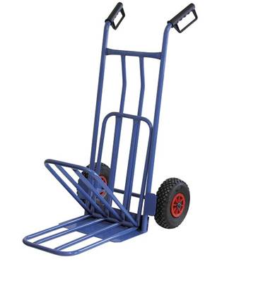 Chariot diable roues gonflables 250kg bavette rabattable