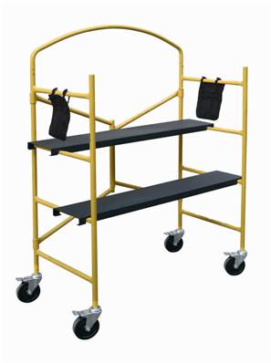 Echelle echaffaudage roulant en acier double etagere