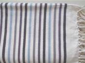 Fouta serviette artisanal tissé main jasmin bleu 100 x 200 cm 