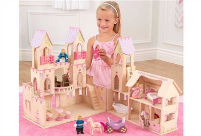 Chateau de princesse maison de poupée en bois