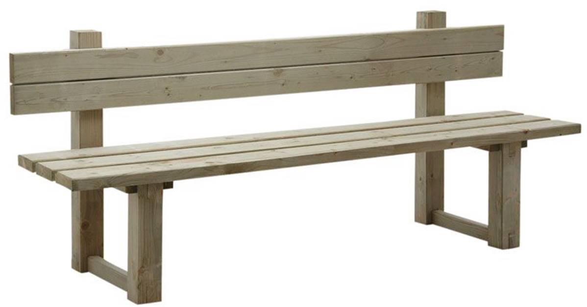 Banc de jardin haute qualité en bois d'epicéa 200 x 43 cm