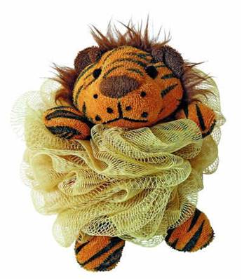 Eponge pour enfant bébé modele tigre fleur de tulles