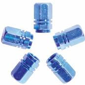 Bouchon de valve sport pour voiture couleur bleu 5 pieces