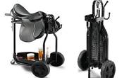 Chariot porte selle trolley à roulette pour accessoires equitation