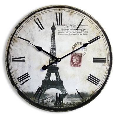 Horloge déco tour eiffel trocadero retro chic diametre 50 cm livraison gratuite