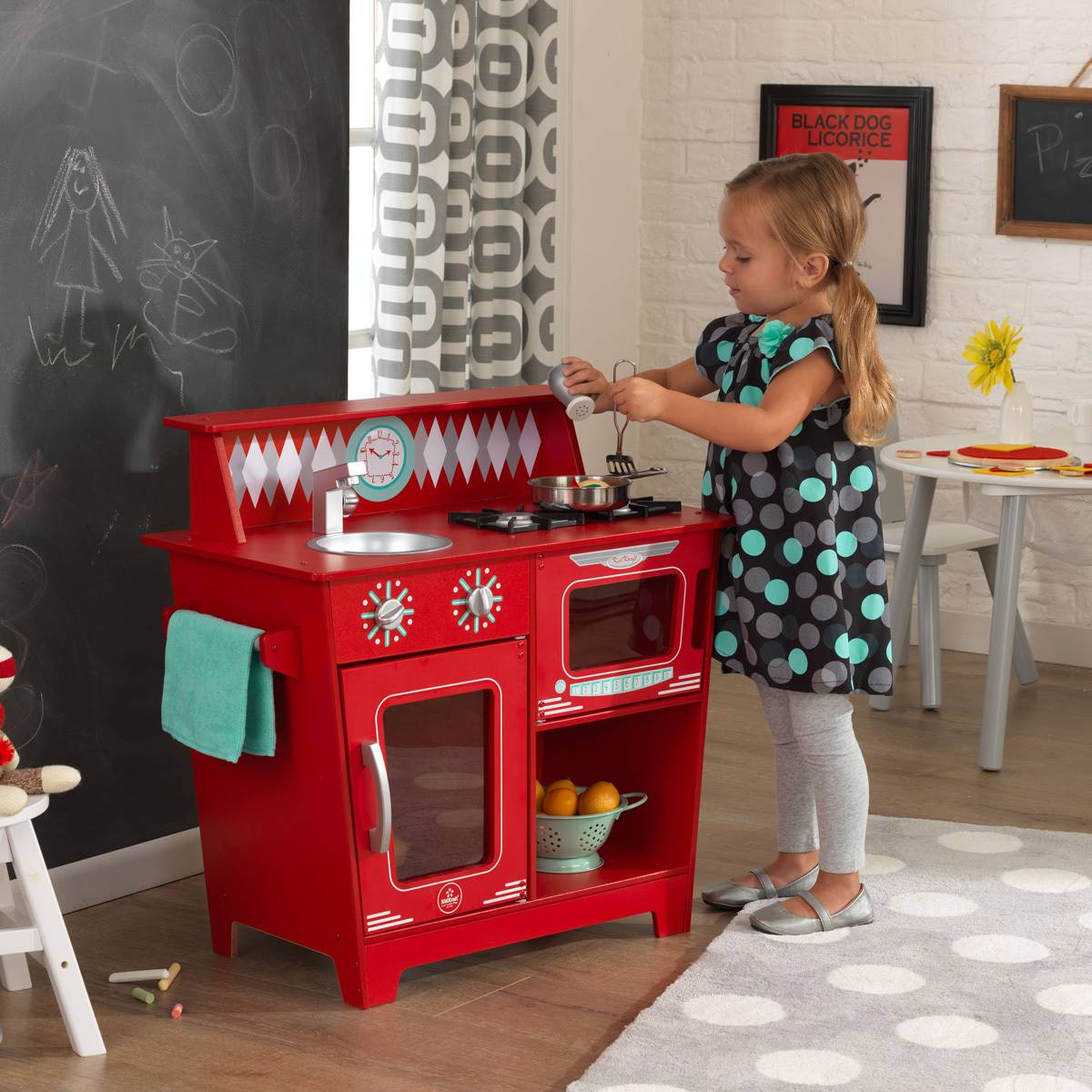 Cuisine enfant en bois Vintage - Rouge