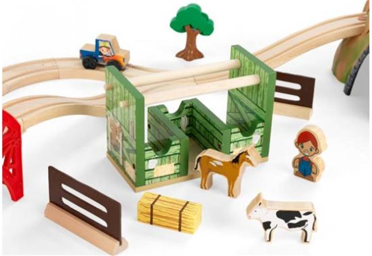 Circuit de train en bois - 50 pièces, TIDLO  La Boissellerie Magasin de  jouets en bois et jeux pour enfant & adulte