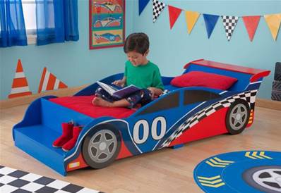 Lit en forme de voiture de course pour enfant - bolide