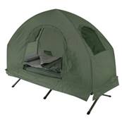 Lit de camps repliable avec tente dome de protection chassis alu