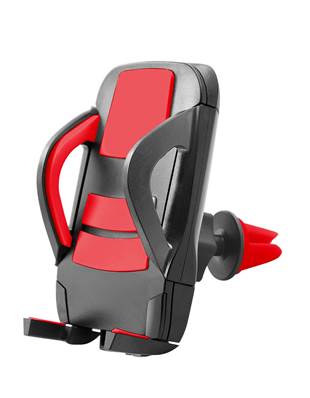 Porte téléphone design reglable sur aérateur de voiture de voiture noir et rouge