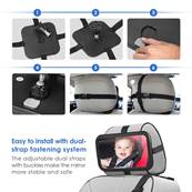 Miroir de surveillance pour bébé en voiture - sans se retourner - sur appui tête