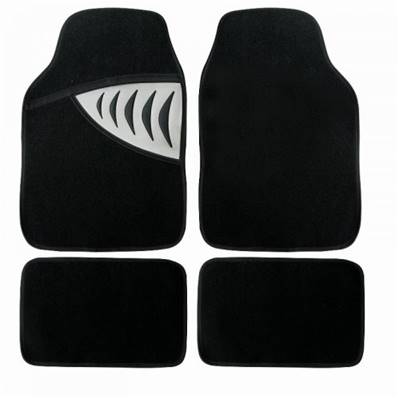 Tapis universel de voiture 4 pièces avec talonnette en alu