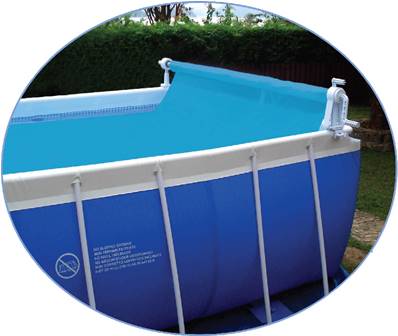 Enrouleur de bache telescopique pour piscine hors sol