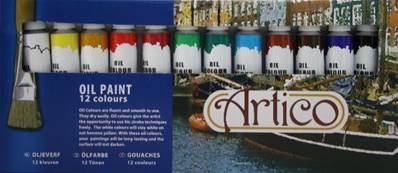 Boite de 12 tubes de peinture à l'huile 12ml pour peinture sur toile