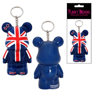 Porte clés Funky Bears modele london drapeau Union Jack