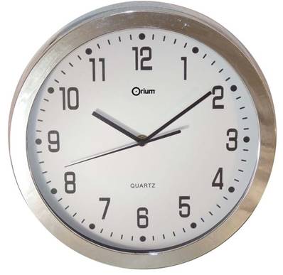 Pendule horloge design chromé diametre 30 cm