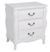 Commode en bois design authentique blanc 3 tiroirs 36X54X60 