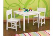 Ensemble table et deux chaises blanc pour enfant