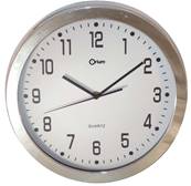 Pendule horloge design chromé diametre 30 cm