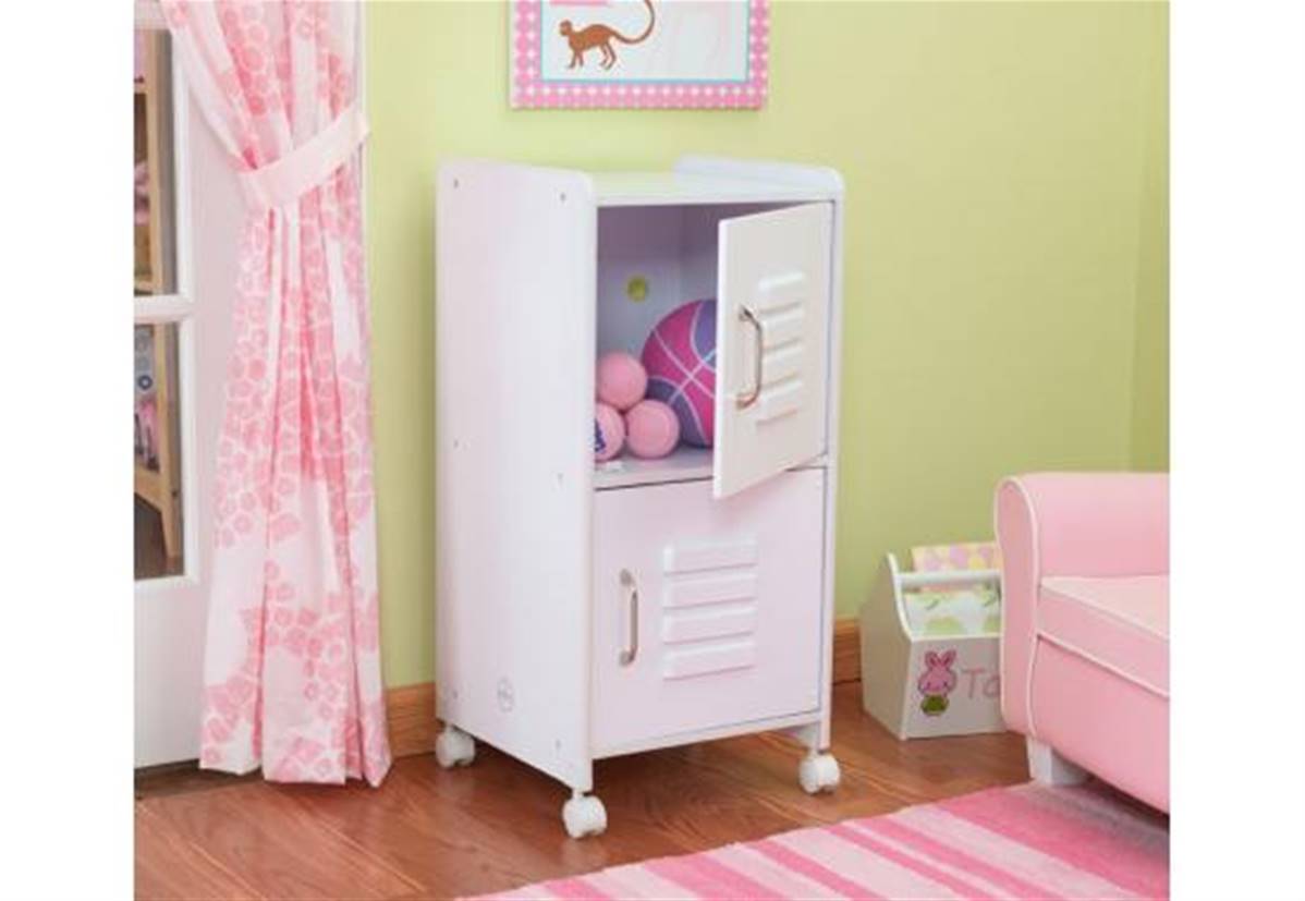 Casier - meuble de rangement pour bureau d'enfant (blanc)