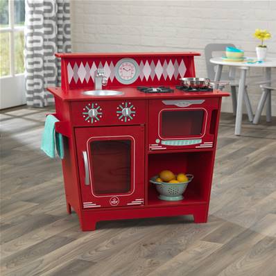 KidKraft cuisine dinette en bois vintage rouge