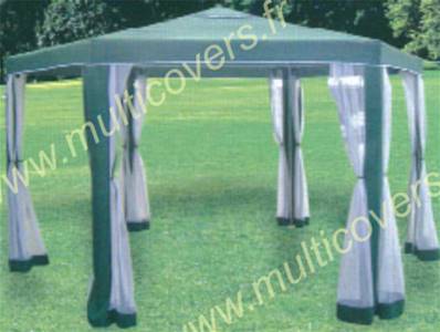 Tente pavillon hexagonale 2x2x2 metres avec moustiquaires