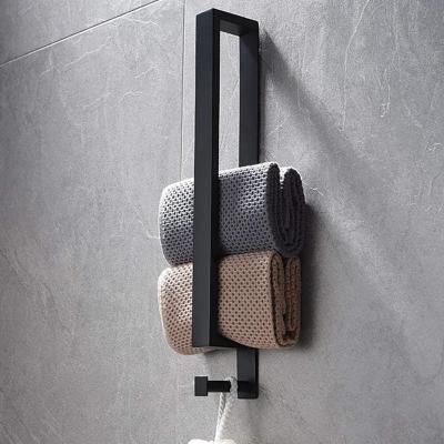 Porte serviette - support mural pour serviette - acier noir mat - SDB Design 